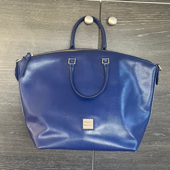 Dooney & Bourke Handbags - Dooney & Bourke Dark Royal Leather Large Tote